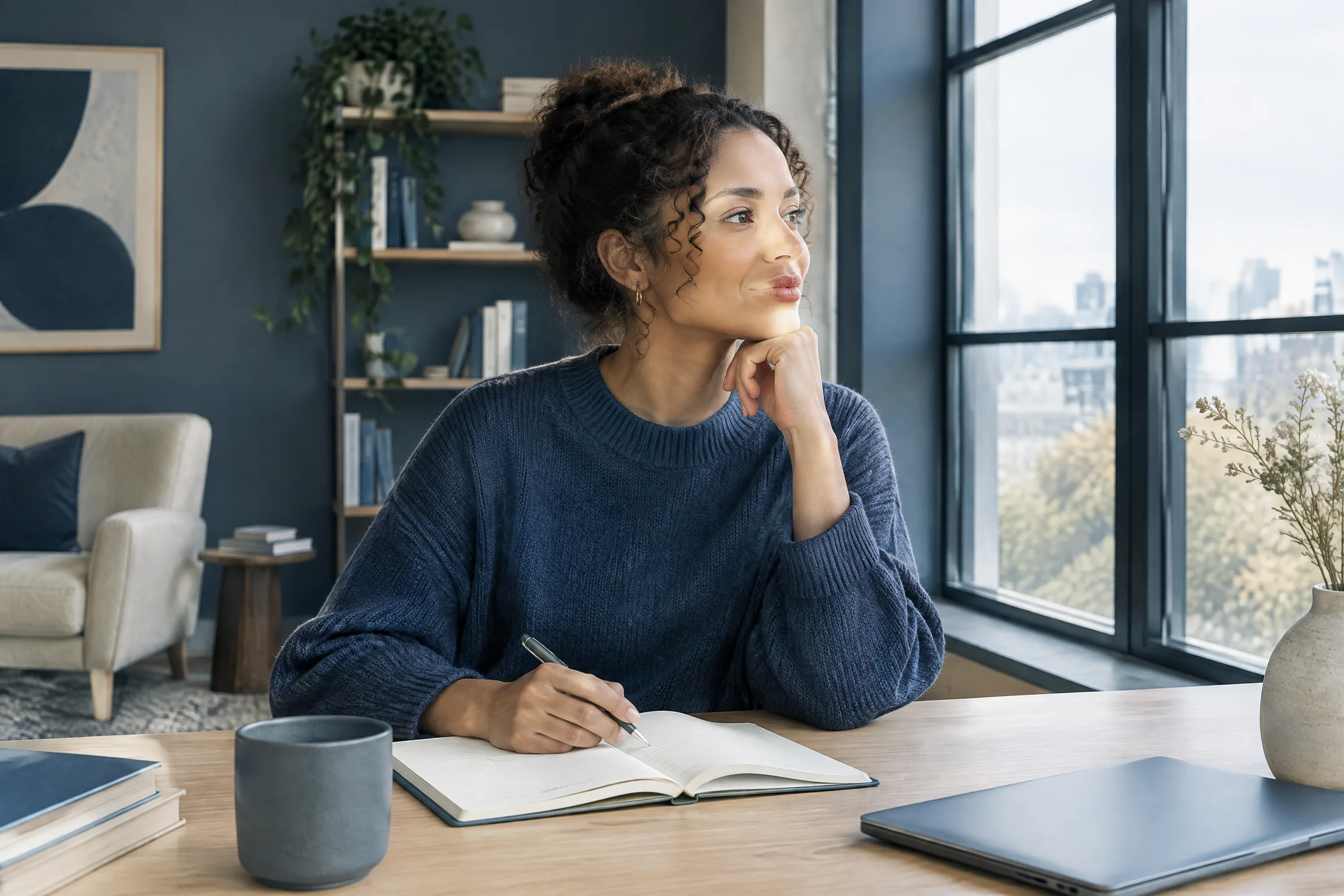 Person with a working notebook