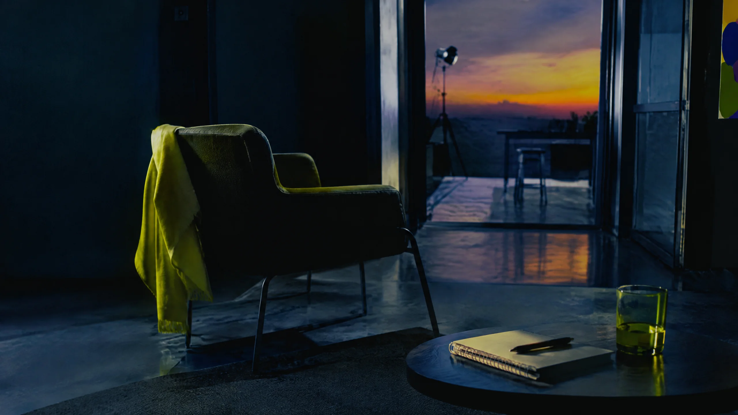 Dusk studio doorway