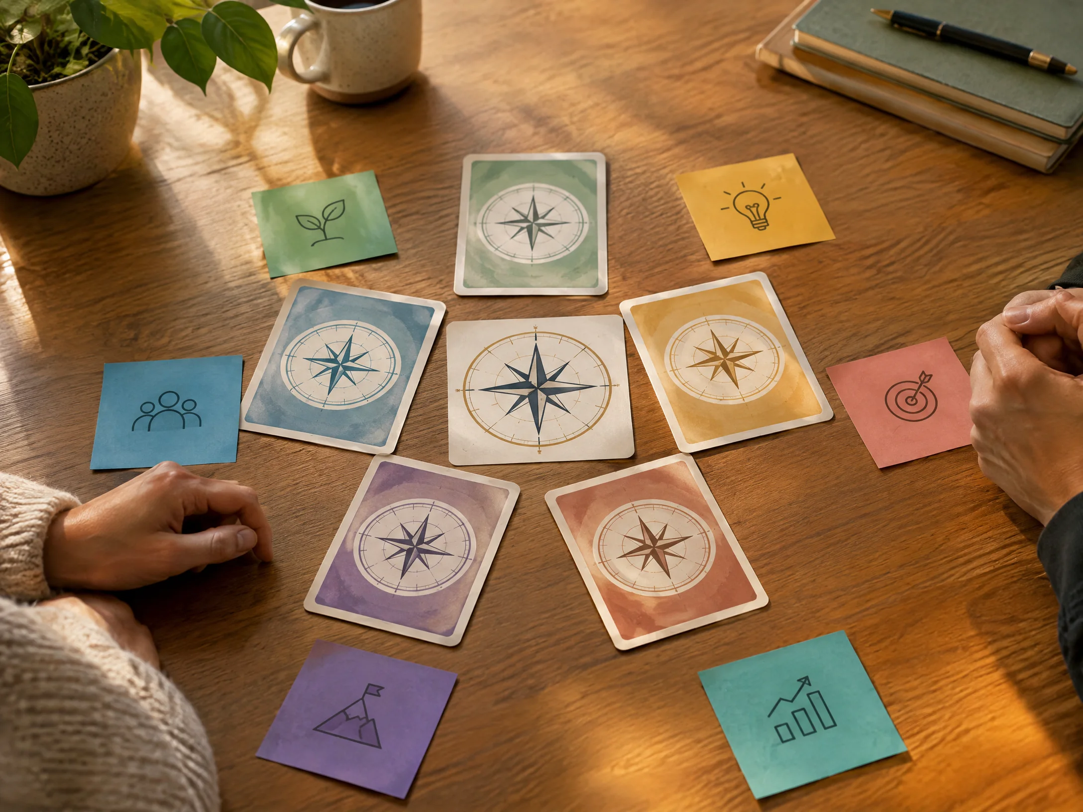 Compass cards and professional notes